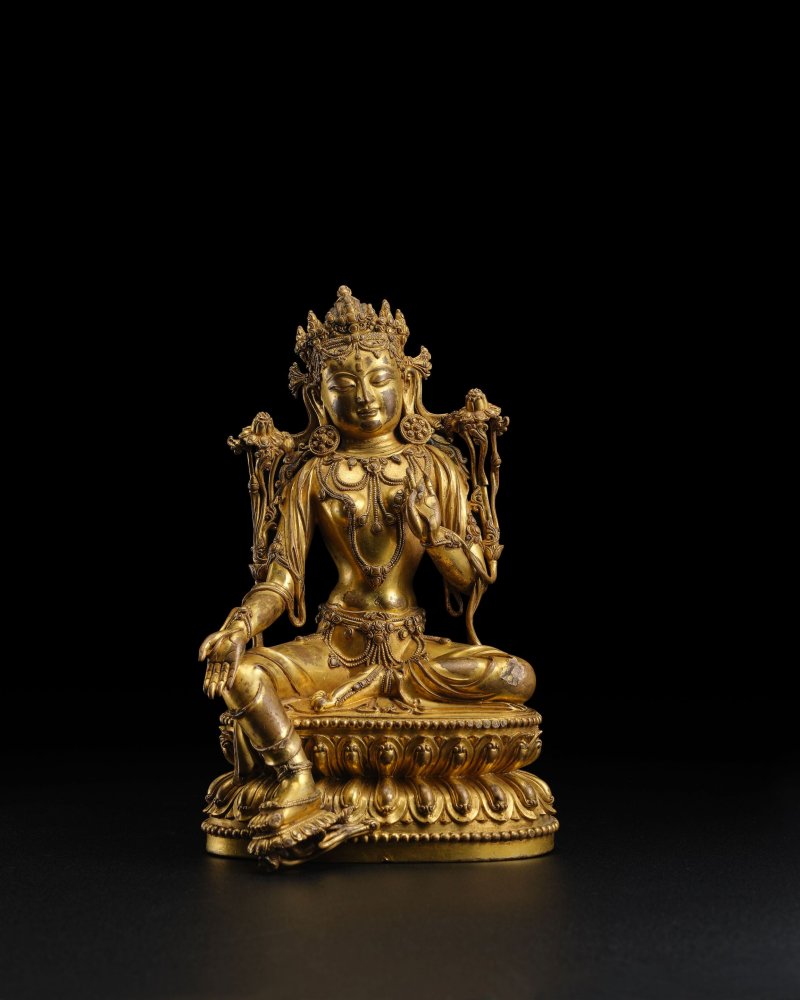 明 永樂（1403-24年）銅鎏金綠度母像 | A GILT COPPER ALLOY FIGURE OF GREEN TARA - 图6