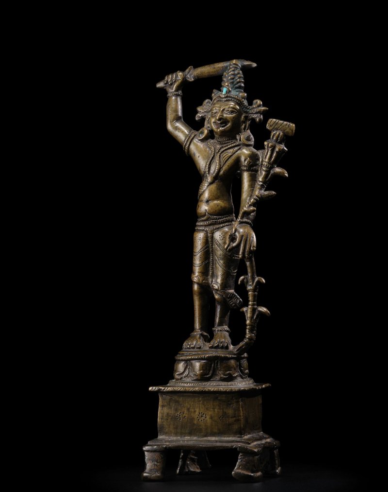 藏西 十一/十二世紀 文殊菩薩銅像 | A COPPER ALLOY FIGURE OF MANJUSHRI - 图3