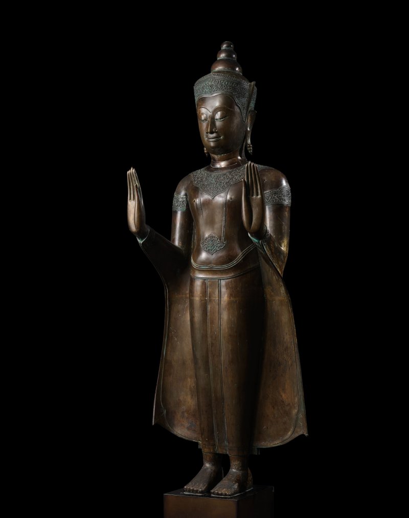 泰國 大城時期 十六世紀 寶冠佛銅像 | A COPPER ALLOY FIGURE OF CROWNED BUDDHA - 图6