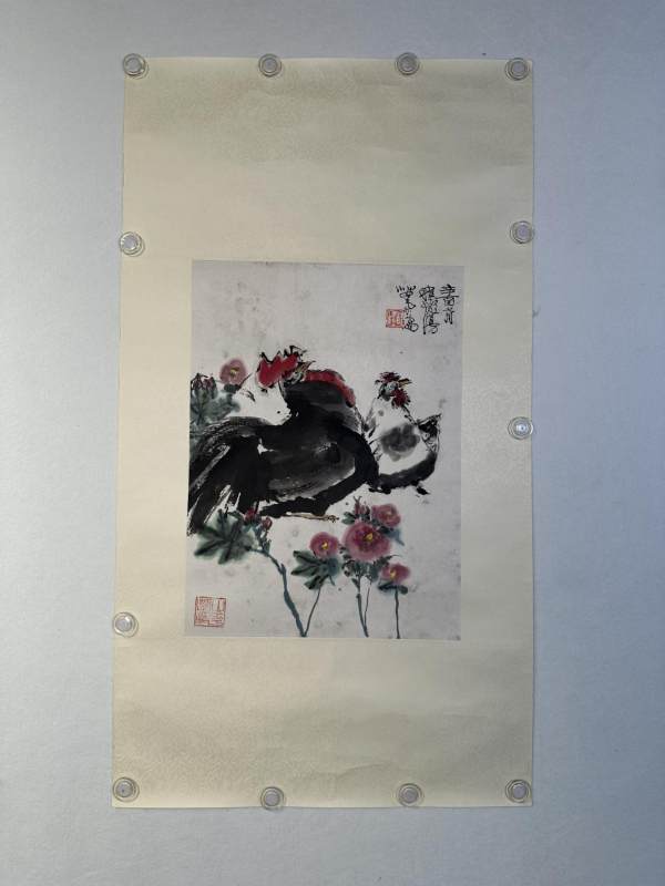    程十发款 双鸡 - 图2