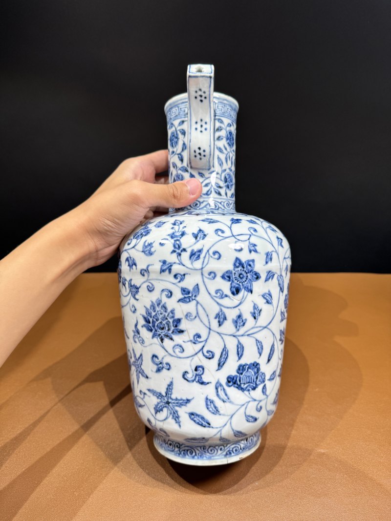 明永乐 青花缠枝花卉纹执壶 - 图5