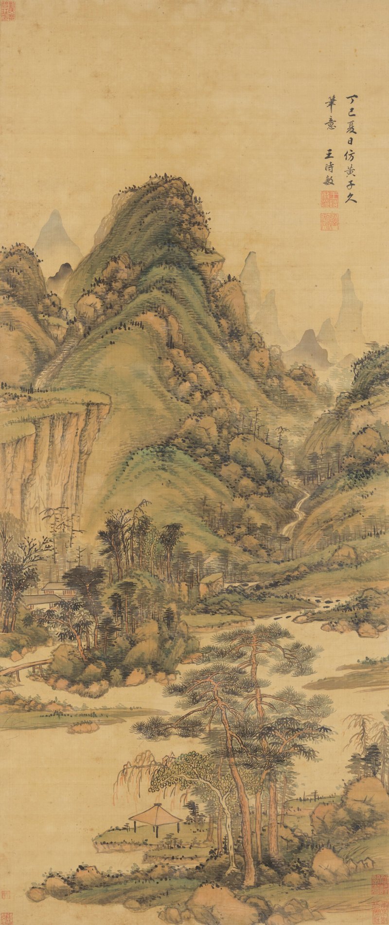 明／清 王時敏（1592-1680）  仿黄子久筆意山水 - 图1