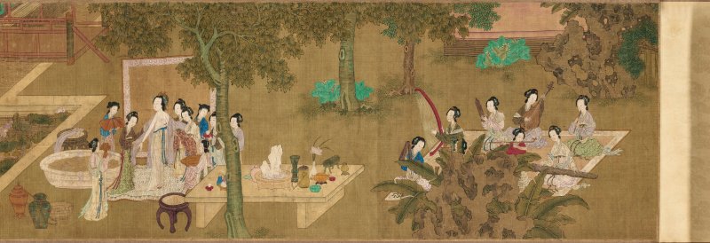明 仇英（傳，1494-1552）  夏苑納涼圖 - 图3