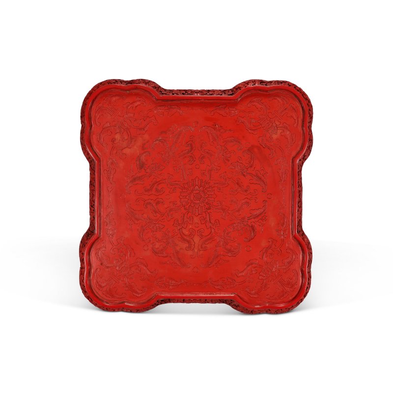 清乾隆 剔紅福壽雙全八寳紋蓋盒連座  QIANLONG PERIOD (1736-1795) - 图3