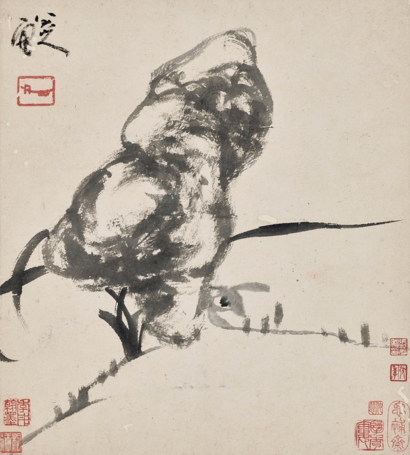 清 八大山人（1626-1705）  水墨花鳥冊 - 图10