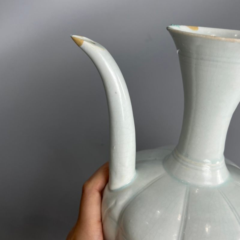明代 青白釉瓜棱执壶 - 图9