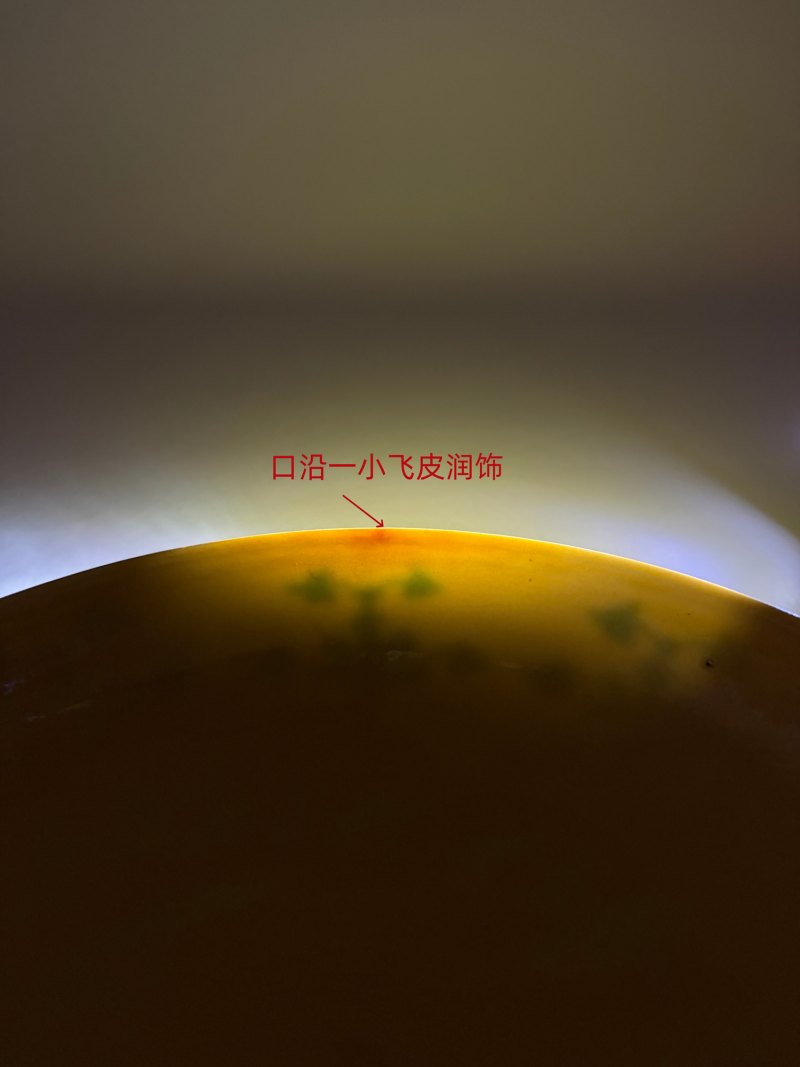 清道光 黄釉绿彩宝相花纹大盘 - 图12