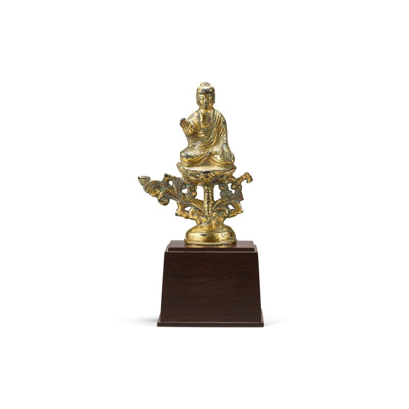 唐 鎏金銅釋迦牟尼佛坐像  TANG DYNASTY (618-907) - 图1