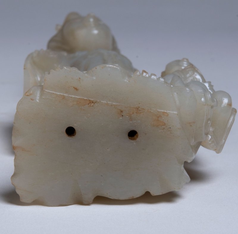 宋/金 青玉觀音及善財童子立像 | A RARE CELADON JADE FIGURE OF GUANYIN AND SUDHANA - 图4