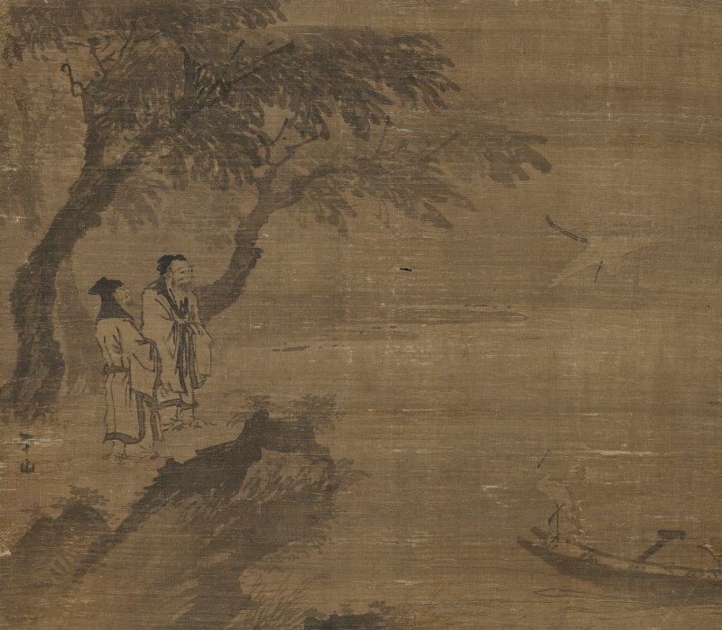 明 張路（1464-1538）  池頭觀鷺圖 - 图1