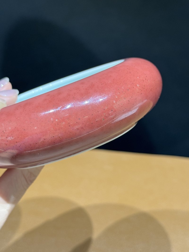 清康熙 豇豆红釉镗锣洗 - 图9