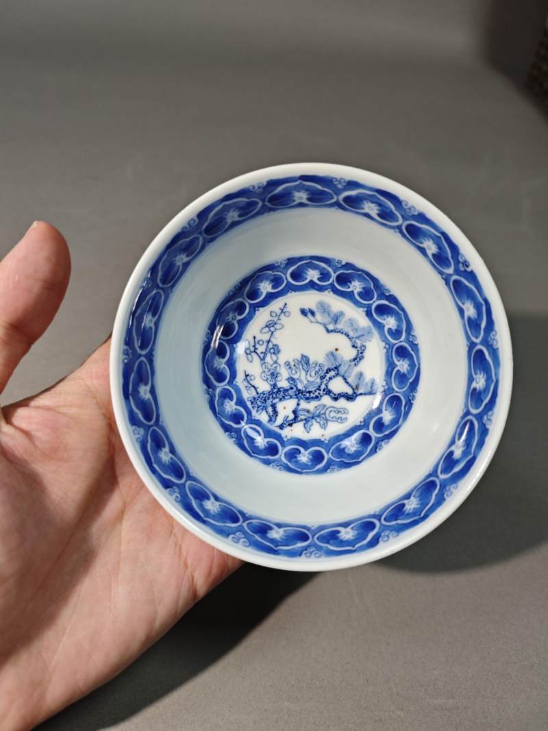    青花御制三清诗茶碗 - 图7
