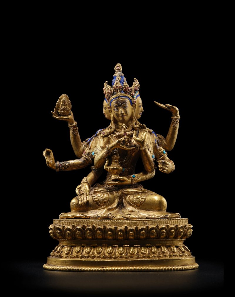 西藏 十八/十九世紀 銅鎏金尊勝佛母像 | A GILT COPPER ALLOY FIGURE OF USHNISHAVIJAYA - 图1