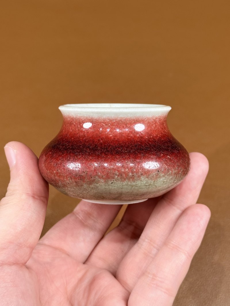 清康熙 郎窑红釉小水盂 - 图4