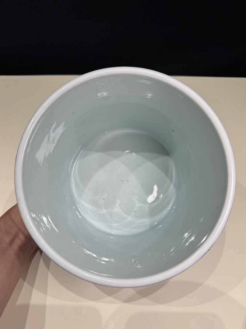 清康熙 洒蓝釉笔筒 - 图7