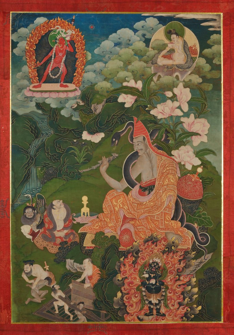 西藏 十八世紀 無畏生護唐卡 | A THANGKA OF ABHAYAKARAGUPTA - 图1