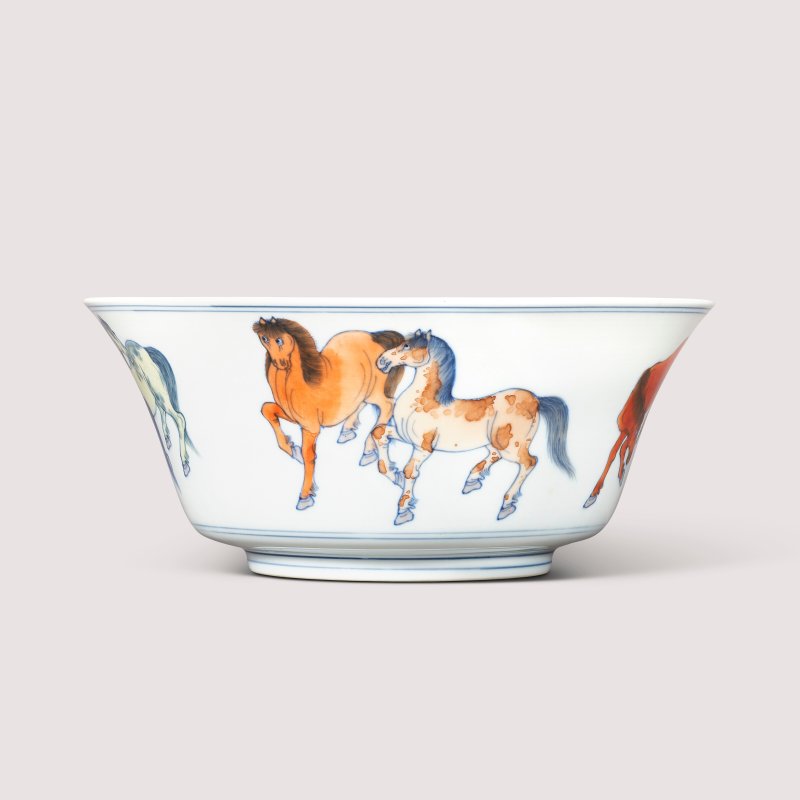 清康熙 鬥彩八駿 圖盌  KANGXI PERIOD (1662-1722) - 图2