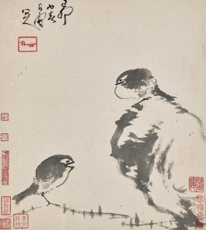 清 八大山人（1626-1705）  水墨花鳥冊 - 图11