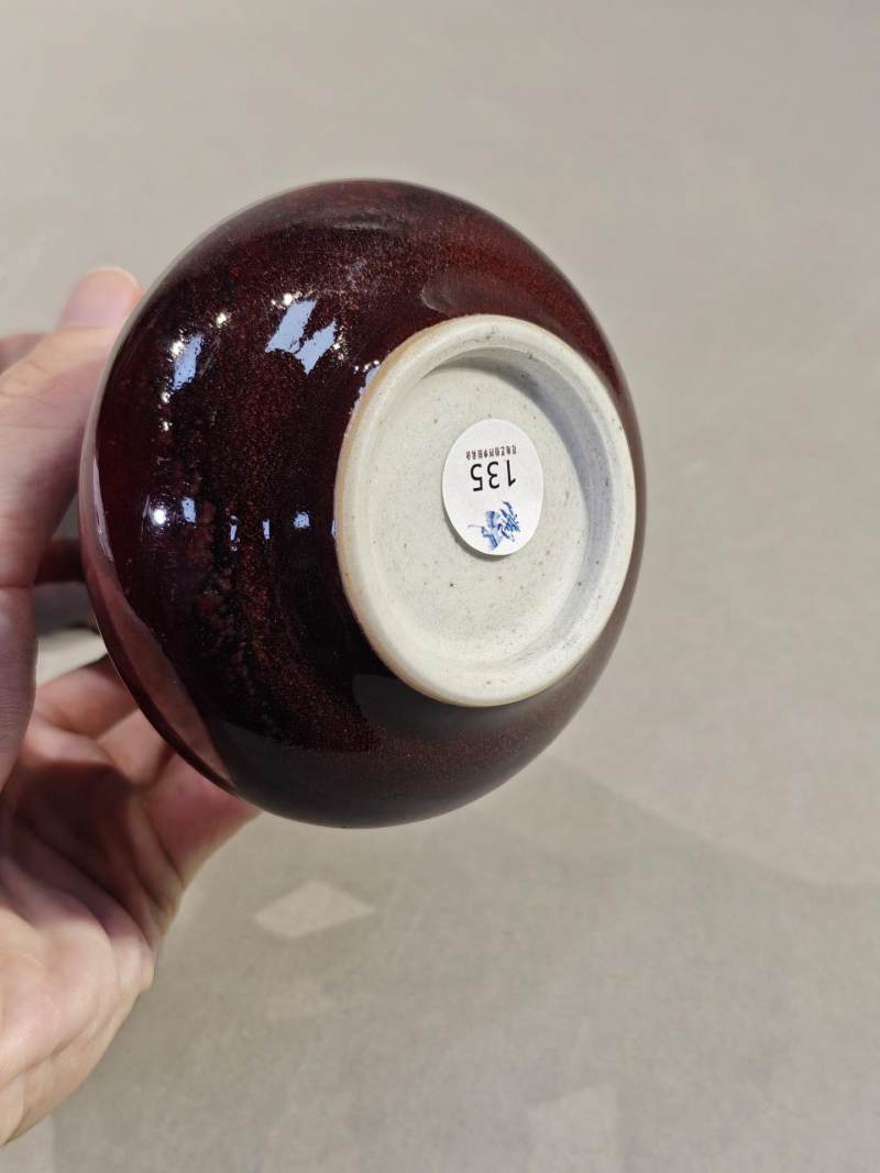   清 郎红釉茡荠瓶 - 图6
