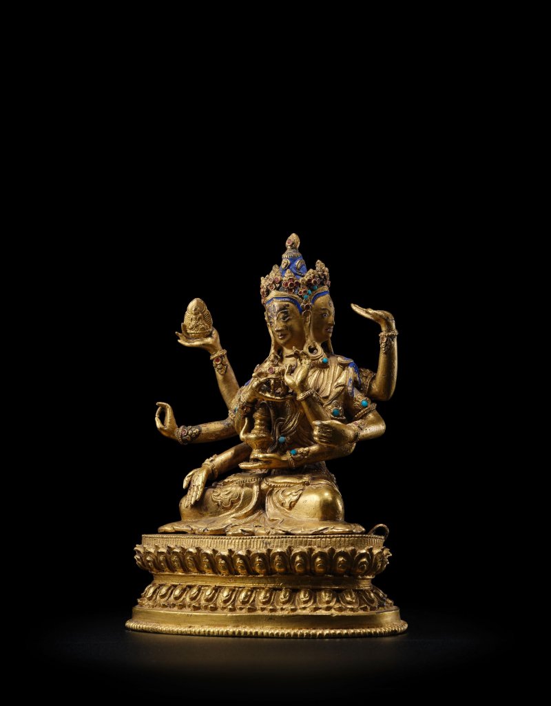 西藏 十八/十九世紀 銅鎏金尊勝佛母像 | A GILT COPPER ALLOY FIGURE OF USHNISHAVIJAYA - 图2