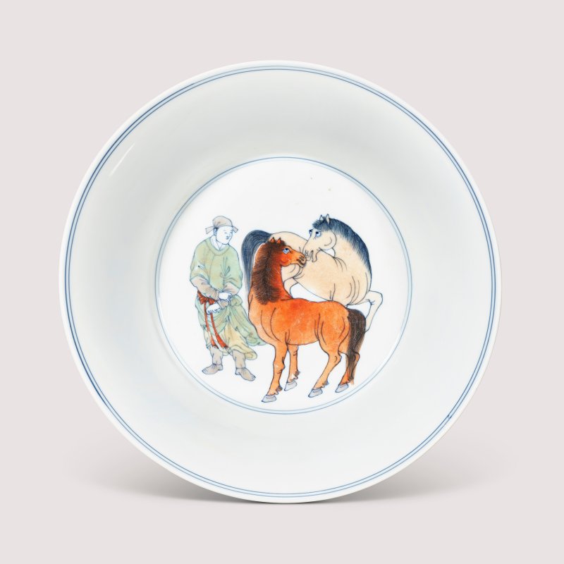 清康熙 鬥彩八駿 圖盌  KANGXI PERIOD (1662-1722) - 图3