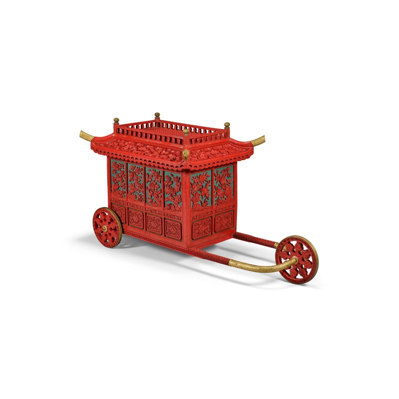 清中期 御製剔彩花果紋輦式香几  MID-QING DYNASTY - 图1
