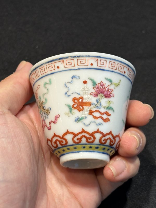 清光緒粉彩八吉祥紋杯一對 - 图19