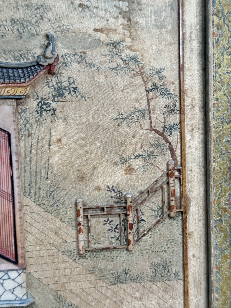 清乾隆 百宝嵌庭院人物故事图插屏 - 图16