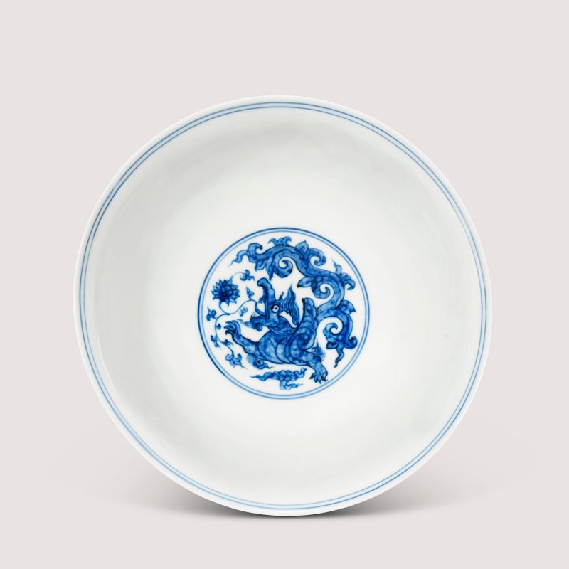 明成化 御製青花夔龍銜蓮紋高足盌  CHENGHUA PERIOD (1465-1487) - 图4