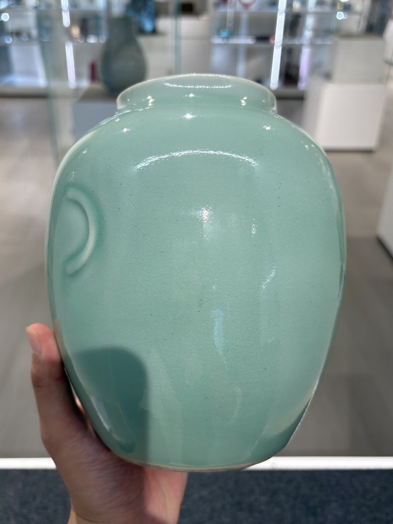 清康熙冬青釉月牙罐 - 图9