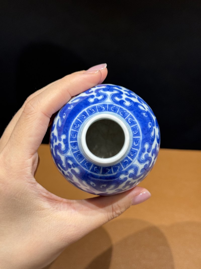 清雍正 青花螭龙纹水盂 - 图7