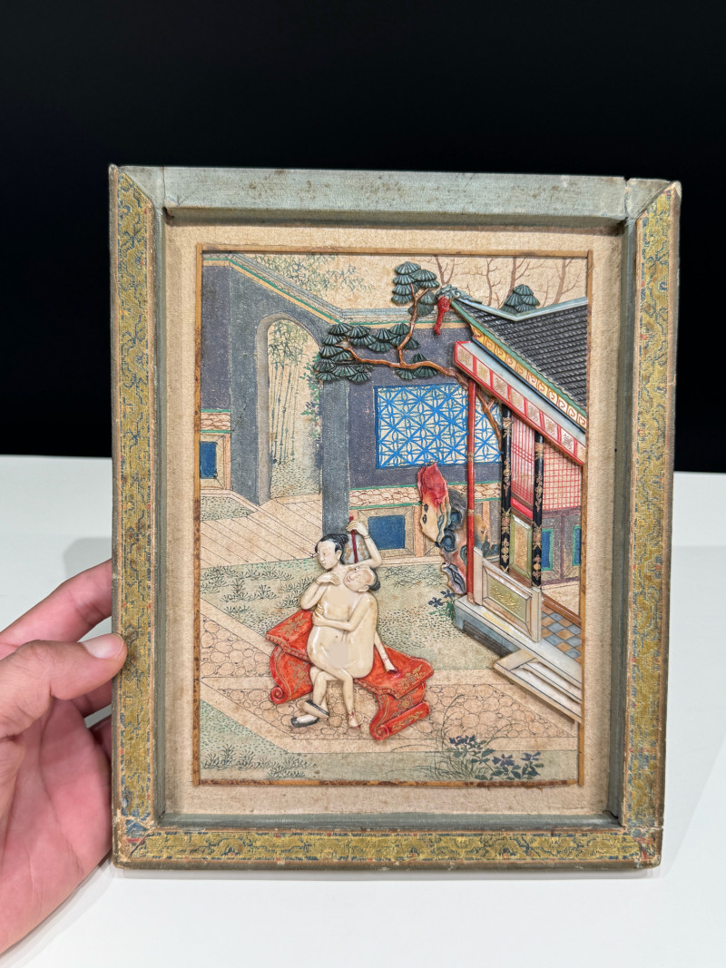 清乾隆 百宝嵌庭院人物故事图插屏 - 图17