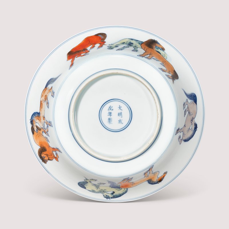 清康熙 鬥彩八駿 圖盌  KANGXI PERIOD (1662-1722) - 图4