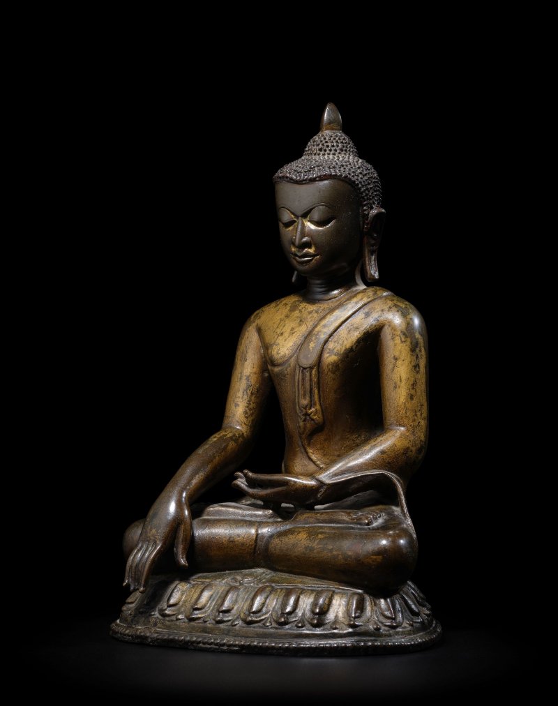緬甸 阿拉干 十五世紀 釋迦牟尼銅像 | A COPPER ALLOY FIGURE OF BUDDHA SHAKYAMUNI - 图1