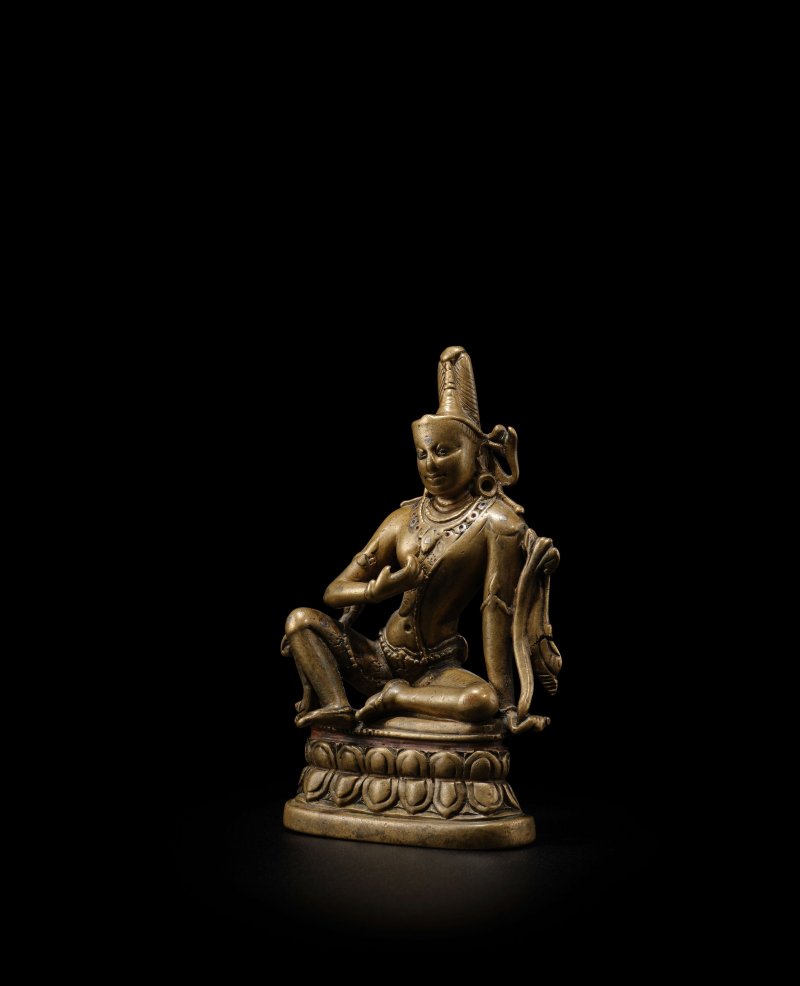 印度東北部 帕拉時期 十一/十二世紀 錯銀錯紅銅彌勒銅像 | A SILVER AND COPPER INLAID COPPER ALLOY FIGURE OF MAITREYA - 图4