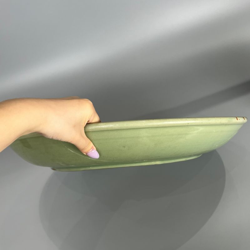 明代 龙泉窑梅子青釉金钱纹大盘 - 图5