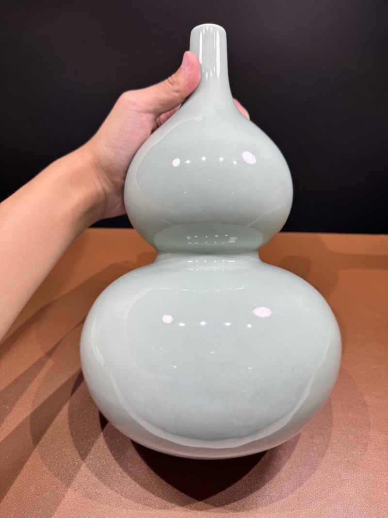 清乾隆 粉青釉葫芦瓶（带盖） - 图7