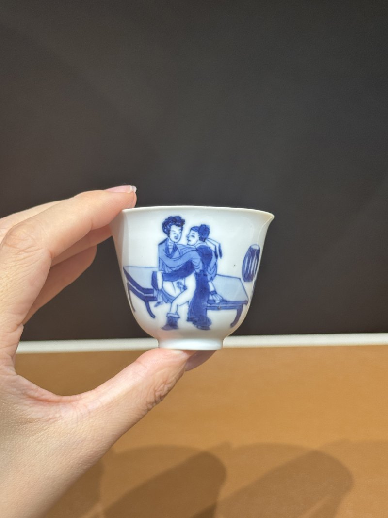 清康熙 青花宋韵芭蕉图杯 - 图3