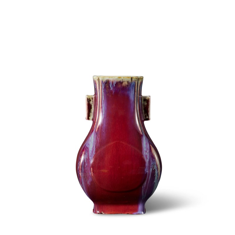 清乾隆　窯變釉貫耳方壺 | A FLAMBÉ-GLAZED VASE, FANGHU - 图1