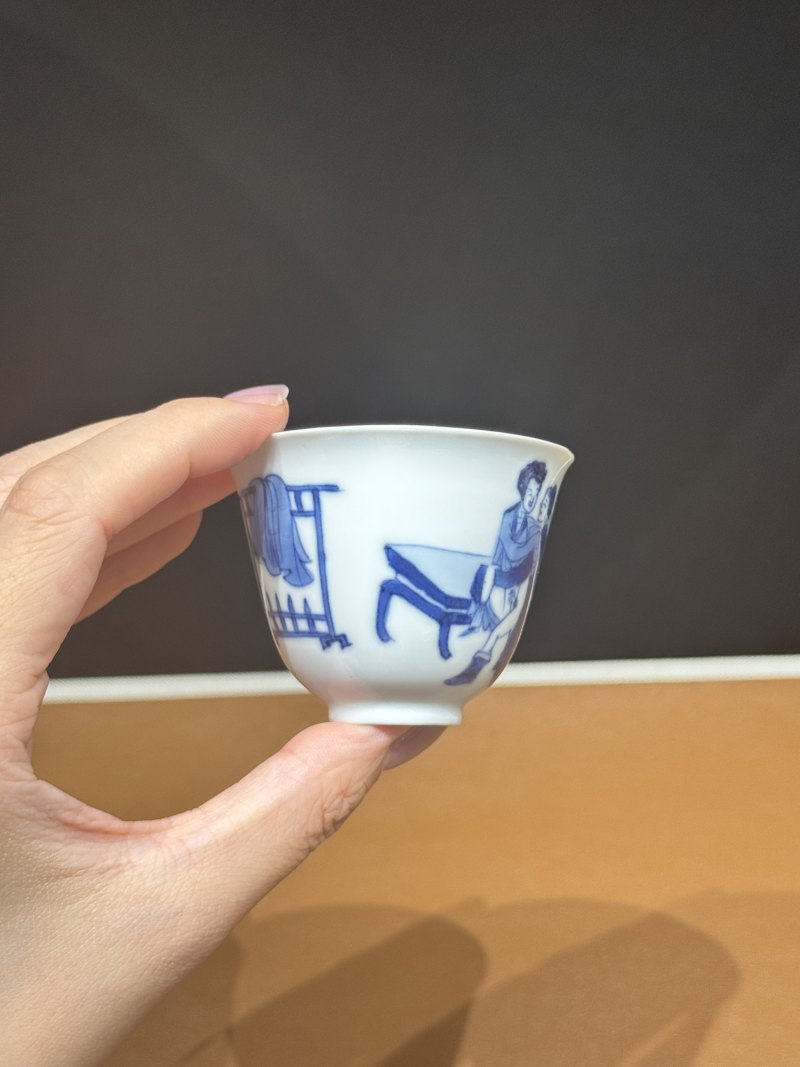 清康熙 青花宋韵芭蕉图杯 - 图4