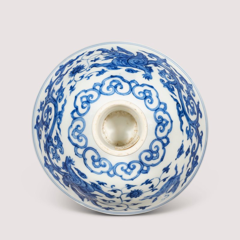 明成化 御製青花夔龍銜蓮紋高足盌  CHENGHUA PERIOD (1465-1487) - 图6