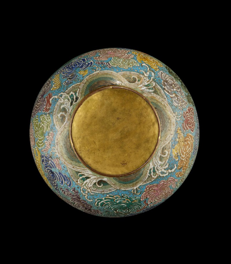 清雍正／乾隆　掐絲琺瑯逐珠雲龍紋天球瓶 | AN EXTREMELY RARE AND LARGE CLOISONNÉ ENAMEL 'DRAGON AND CLOUD' TIANQIUPING - 图8