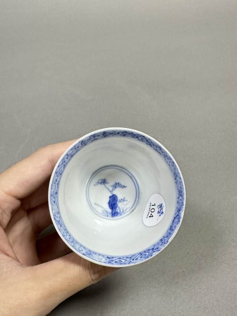    清康熙 青花士子赴京图杯 - 图5