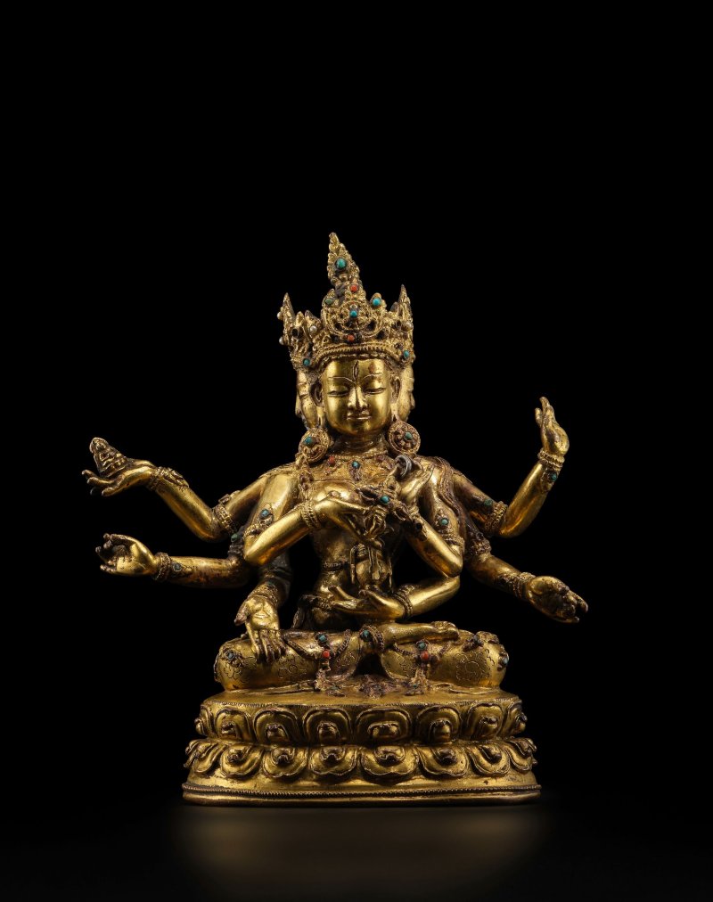 西藏 十五世紀 銅鎏金尊勝佛母像 | A GILT COPPER ALLOY FIGURE OF USHNISHAVIJAYA - 图1