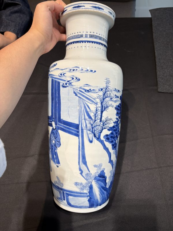 清康熙青花郭子儀祝壽棒槌瓶 - 图12