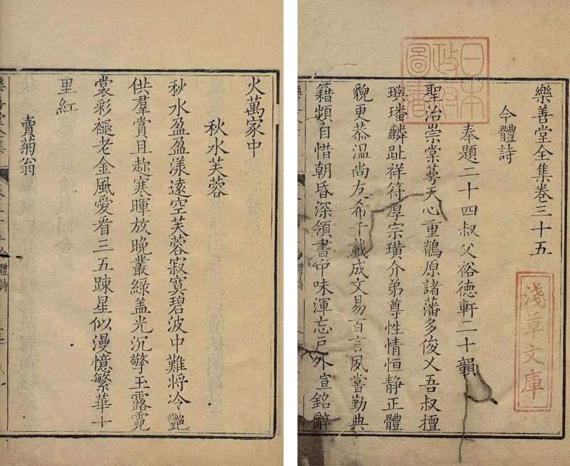 清乾隆 御题诗洋彩芙蓉图浮雕藕粉地十瓣花口瓶 - 图6