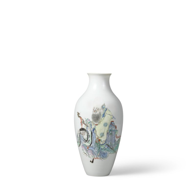 民國　粉彩「壽老劉海戲蟾」瓶 | A FAMILLE-ROSE 'IMMORTALS' VASE - 图4