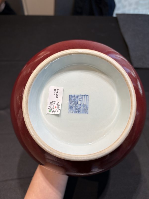 清乾隆霽紅釉玉壺春瓶 - 图14