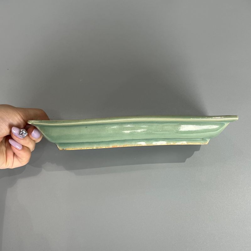 明代 青釉印花方盘 - 图6