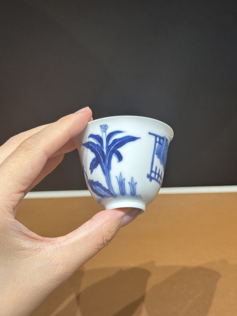 清康熙 青花宋韵芭蕉图杯 - 图6